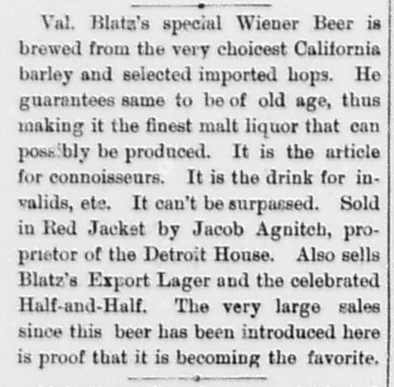 Newspaper announcement - <i>The Calumet and Red Jacket News</i>, 01 Mar 1889, p. 3